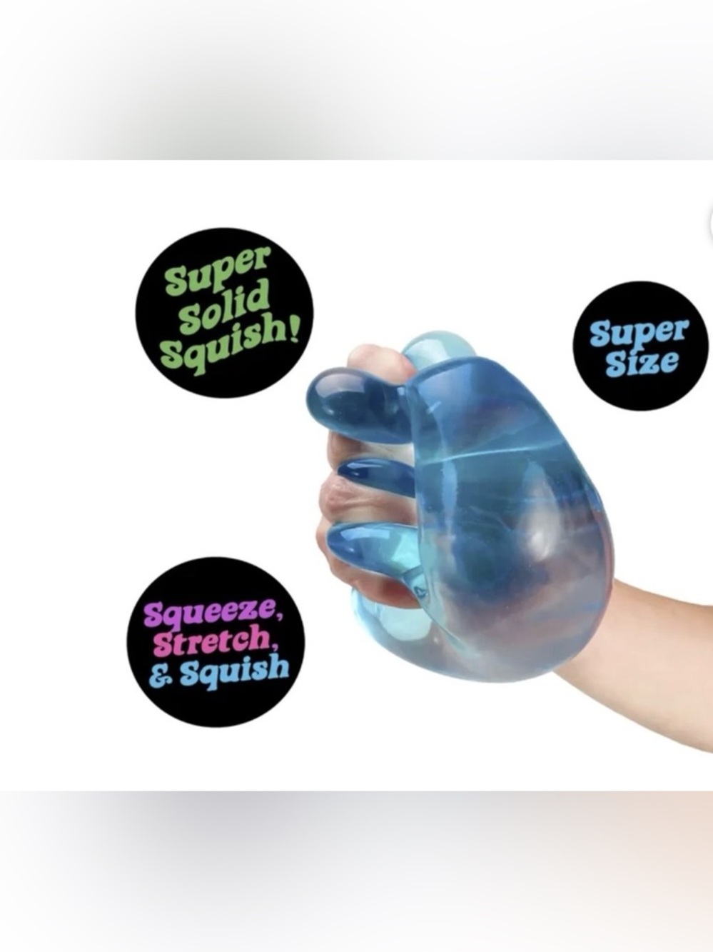 Nee Doh Nice Berg Solid Squish Toy - Blue - Picture 3 of 3